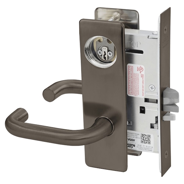 Storeroom or Closet Mortise Lock, LS Lever, M Escutcheon, Oil Rubbed Bronze